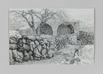 Fontaine de la Vierge à Ain-Karim, illustration de La Vie de Notre Seigneur Jésus-Christ - James Jacques Joseph Tissot