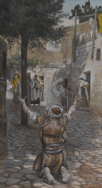 Guérison des lépreux à Capernaüm, illustration de La vie de notre Seigneur Jésus-Christ - James Jacques Joseph Tissot