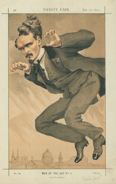 Henri Rochefort, La Voyoucratie, 22 janvier 1870, caricature de Vanity Fair - James Jacques Joseph Tissot
