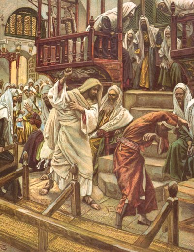 Jésus guérit un homme possédé par un démon dans la synagogue, illustration pour 