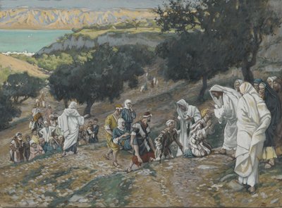 Jésus guérit les aveugles et les boiteux sur la montagne, illustration de La vie de notre Seigneur Jésus-Christ - James Jacques Joseph Tissot