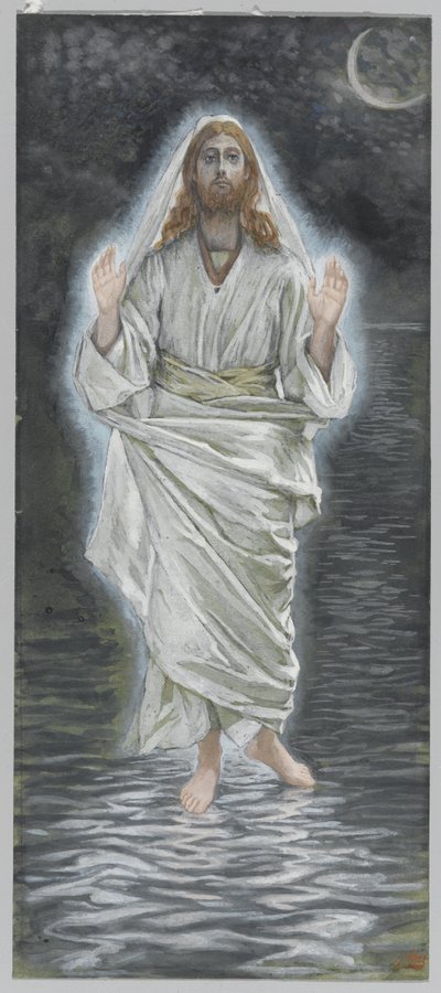 Jésus marche sur la mer, illustration de La vie de notre Seigneur Jésus-Christ - James Jacques Joseph Tissot