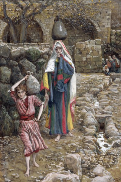 Jésus et sa mère à la fontaine, illustration de La Vie du Christ, c.1886-94 - James Jacques Joseph Tissot
