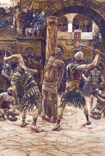 La flagellation du visage - de « La vie de notre seigneur Jésus Christ » par Jacques Joseph Tissot dit James Tissot (1836-1902) - James Jacques Joseph Tissot
