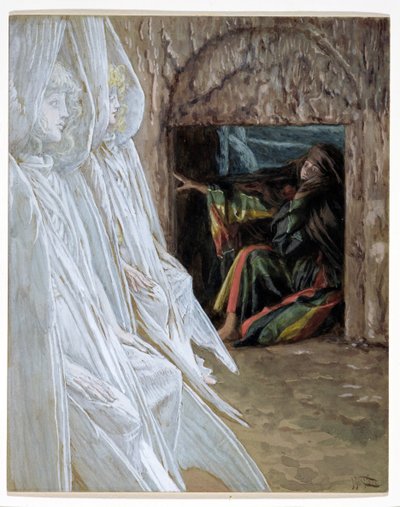 Marie Madeleine interroge les anges dans le tombeau, illustration pour La Vie du Christ, c.1886-94 - James Jacques Joseph Tissot