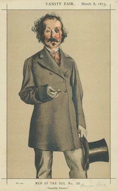 M. Talbot Mayne Reid, romance impossible, 8 mars 1873, caricature de Vanity Fair - James Jacques Joseph Tissot