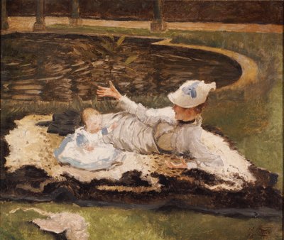 Mme Newton avec un enfant près d