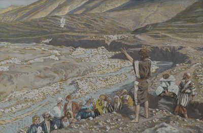 Saint Jean-Baptiste voit Jésus de loin, illustration de La vie de notre Seigneur Jésus-Christ - James Jacques Joseph Tissot