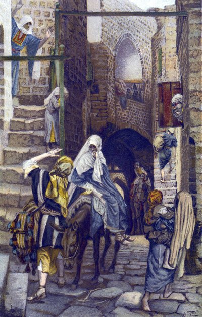 Saint Joseph cherche un logement à Bethléem - La vie de notre Seigneur Jésus-Christ, par Jacques Joseph (James) Tissot (1836-1902) - James Jacques Joseph Tissot