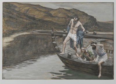 Saint Pierre Alerté par Saint Jean de la Présence du Seigneur se Jette à l