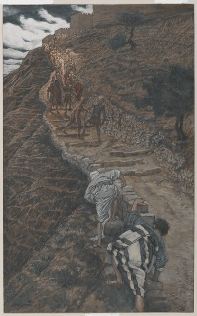 Saint Pierre et Saint Jean suivent de loin, illustration de La Vie de Notre Seigneur Jésus-Christ, 1886-94 - James Jacques Joseph Tissot