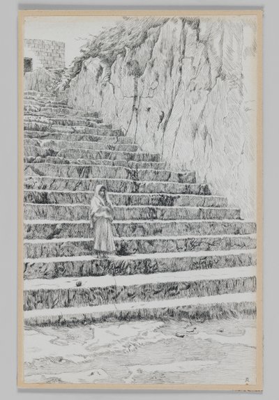 Marches menant aux Tombes des Prophètes, illustration de La Vie de Notre Seigneur Jésus-Christ - James Jacques Joseph Tissot
