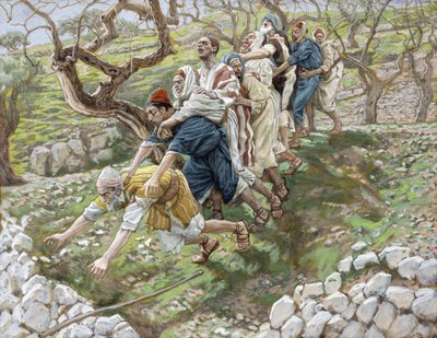 Les aveugles guidant les aveugles, illustration de La Vie du Christ, c.1886-94 - James Jacques Joseph Tissot