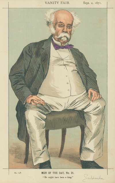 Le duc de Saldanha, Il aurait pu être roi, 2 septembre 1871, caricature de Vanity Fair (lithographie en couleur) - James Jacques Joseph Tissot
