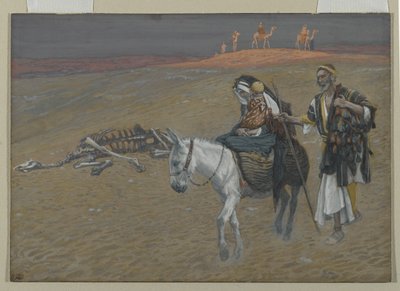 La fuite en Égypte, illustration de La vie de notre Seigneur Jésus-Christ - James Jacques Joseph Tissot