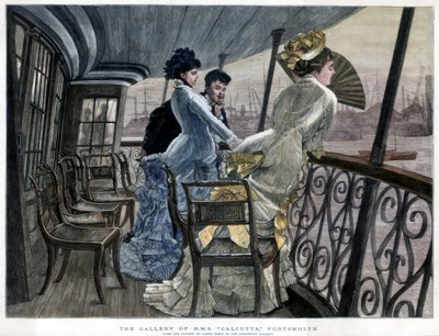 La galerie du H M S Calcutta, Portsmouth, c1850-1900 - James Jacques Joseph Tissot