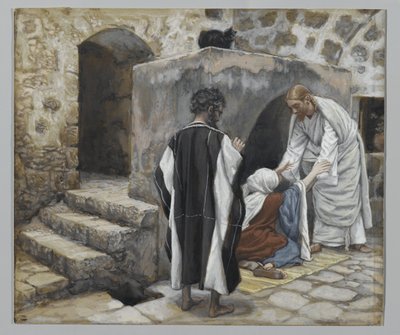 La guérison de la belle-mère de Pierre, illustration de La vie de notre Seigneur Jésus-Christ - James Jacques Joseph Tissot