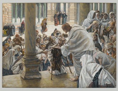 La guérison du boiteux dans le Temple, illustration de La Vie du Christ, c.1886-94 - James Jacques Joseph Tissot