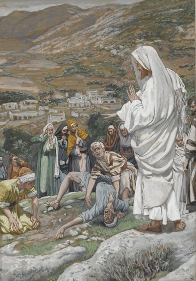 Le garçon possédé au pied du mont Thabor, illustration de La Vie de Notre Seigneur Jésus-Christ, 1886-96 - James Jacques Joseph Tissot