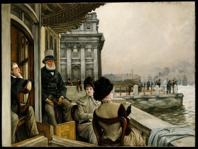 La terrasse de la taverne Trafalgar, Greenwich - James Jacques Joseph Tissot