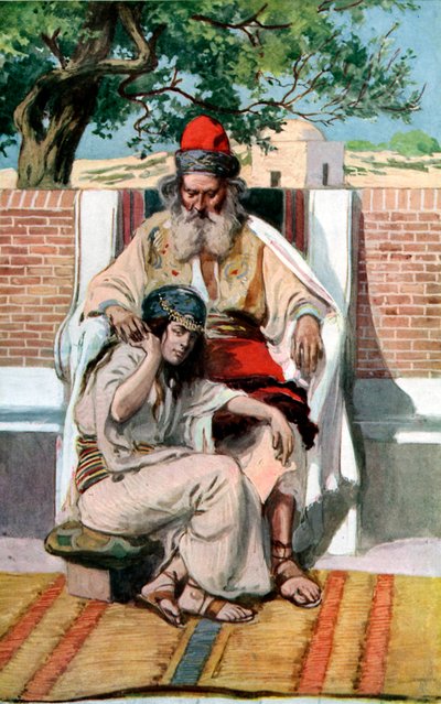 David et Abishag - Bible - James Jacques Joseph after Tissot