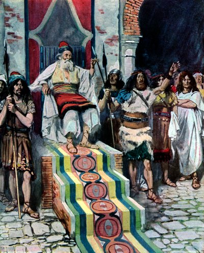 David voit arriver le messager - Bible - James Jacques Joseph after Tissot