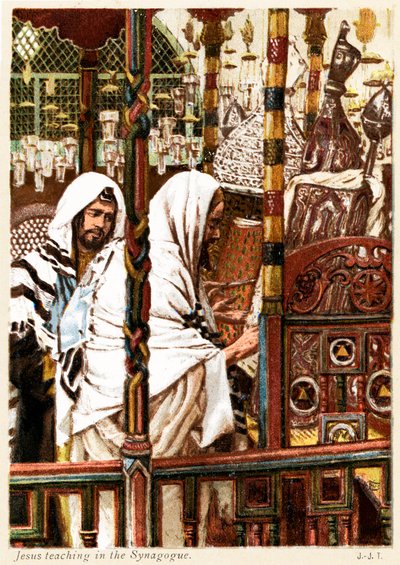 Jésus enseignant dans la synagogue - Saint Matthieu - Bible - James Jacques Joseph after Tissot