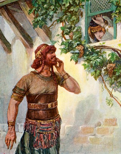 Samson voit Dalila à sa fenêtre - Bible - James Jacques Joseph after Tissot