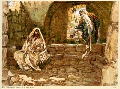 La femme samaritaine au puits - Saint Jean - Bible - James Jacques Joseph after Tissot