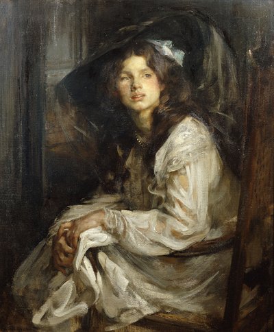 Jeune Fille Assise sur une Chaise - James Jebusa Shannon