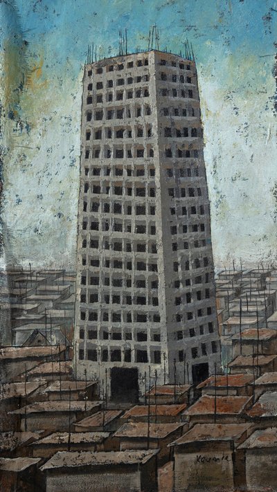 Un gratte-ciel au-dessus d