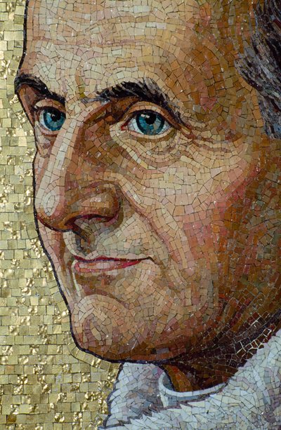 Mosaïque représentant le pape Paul VI (1963-1978) sur un mur de la basilique de Rome - James L Stanfield