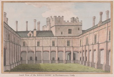 Château de Herstmonceux, East Sussex : Vue sud de la cour verte - James Lambert  of Lewes