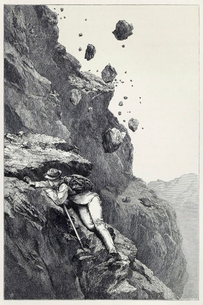 Une canonnade sur le Cervin, de Scrambles parmi les Alpes dans les années 1860 - 69, pub. 1871 - James Mahoney