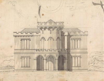 Dessin préparatoire pour le Design 10, Planche 7 pour Une collection de designs pour des retraites rurales - James Malton
