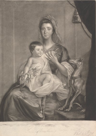 Lady Jane Cathcart (née Hamilton), et son fils - James McArdell