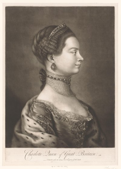 Portrait de Charlotte de Mecklembourg - James McArdell