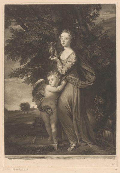 Portrait de Frances Anne Greville et Henry Francis Greville en Hébé et Cupidon - James McArdell