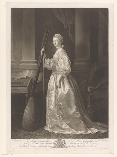 Portrait de Mary Coke - James McArdell