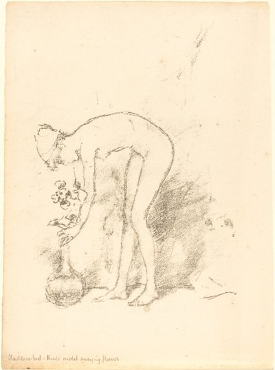 Un Modèle Nu Arrangeant des Fleurs - James Abbott McNeill Whistler