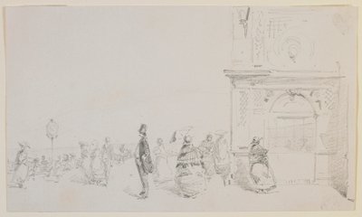 Un groupe de figures sur une esplanade - James Abbott McNeill Whistler