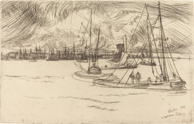 Amsterdam depuis le Tolhuis - James Abbott McNeill Whistler