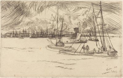 Amsterdam vu depuis le Tolhuis - James McNeill Whistler