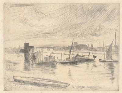 Aube à Battersea (quai Cadogan), de la série de la Tamise (une série de seize eaux-fortes de scènes sur la Tamise et d