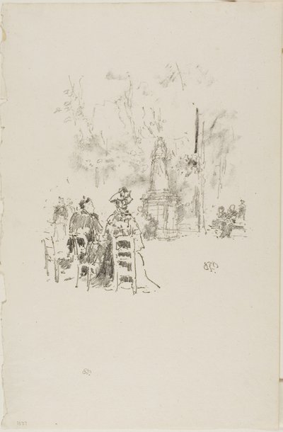 Conversation sous la statue, Jardins du Luxembourg - James Abbott McNeill Whistler