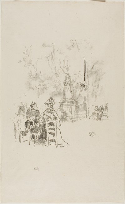 Conversation sous la statue, Jardins du Luxembourg - James Abbott McNeill Whistler