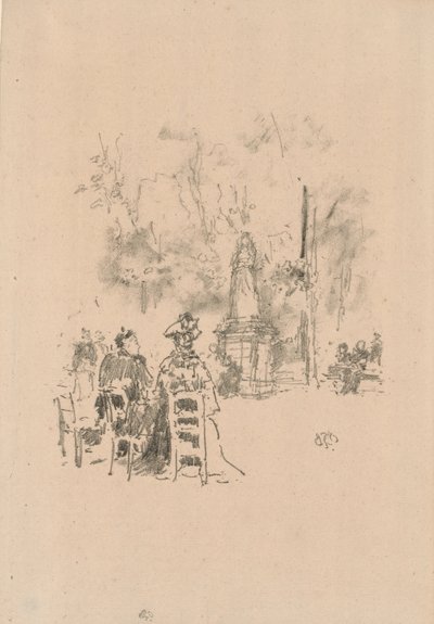 Conversation sous la statue, Jardin du Luxembourg - James Abbott McNeill Whistler