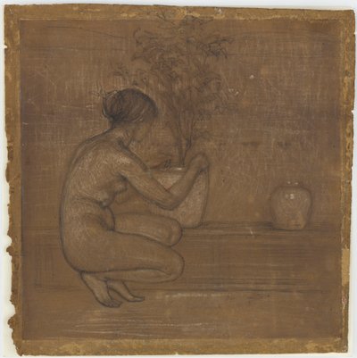Figure accroupie. Étude pour <em>The White Symphony: Three Girls</em> - James Abbott McNeill Whistler