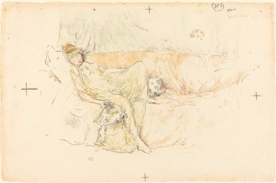 Figure drapée, allongée - James Abbott McNeill Whistler