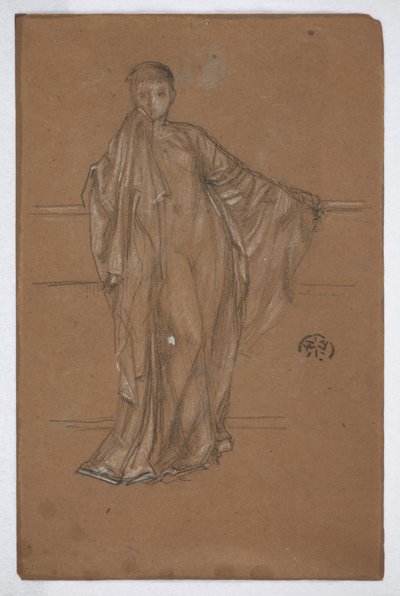 Figure drapée à une balustrade - James Abbott McNeill Whistler